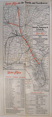 DIXIE FLYER CHICAGO ST LOUIS & THE WEST VIA DIXIE ROUTE BROCHURE