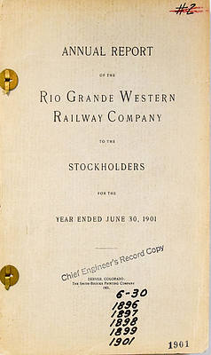 RIO GRANDE WESTERN RAILWAY COMPANY ANNUAL REPORTS