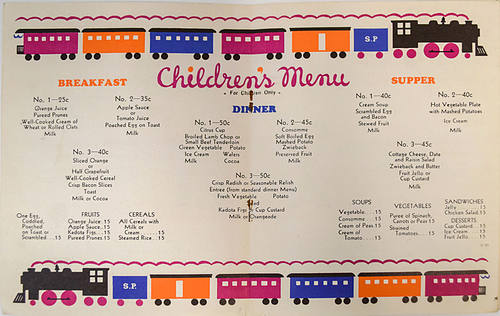 SOUTHERN PACIFIC MENU