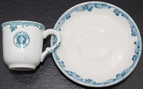 SALT LAKE ROUTE HARRIMAN BLUE DEMITASSE
