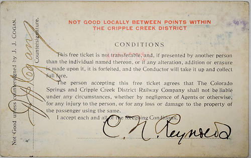 COLORADO SPRINGS & CRIPPLE CREEK DISTRICT RY CO -