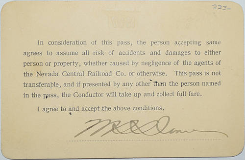 NEVADA CENTRAL RR CO