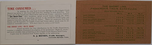 COLORADO SPRINGS & CRIPPLE CREEK BOOKLET