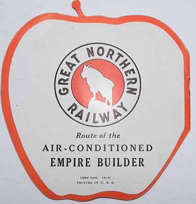 GREAT NORTHERN RY MENU