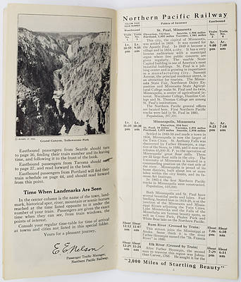 NORTHERN PACIFIC TIME TABLE