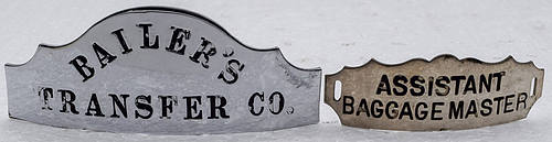 BAILER'S TRANSFER CO CAP BADGE
