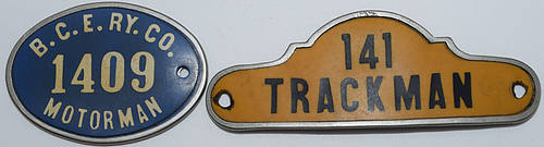 BCERY CO MOTORMAN BADGE