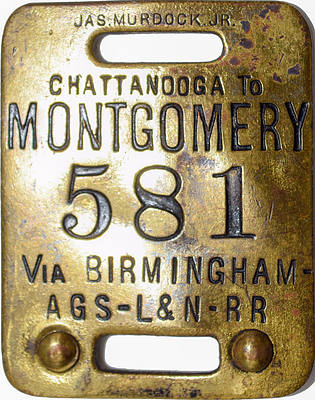 ALABAMA GREAT SOUTHERN BAGGAGE TAG