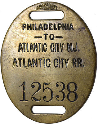 ATLANTIC CITY RR BAGGAGE TAG