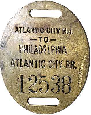 ATLANTIC CITY RR BAGGAGE TAG