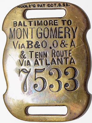 BALTIMORE & OHIO BAGGAGE TAG