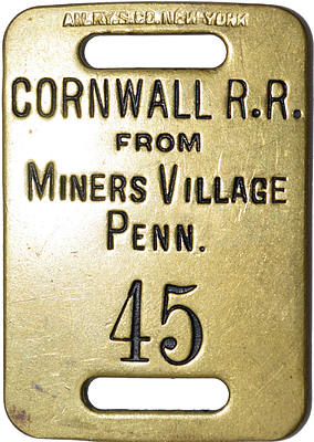 CORNWALL RR BAGGAGE TAG