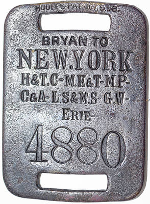 HOUSTON & TEXAS CENTRAL BAGGAGE TAG