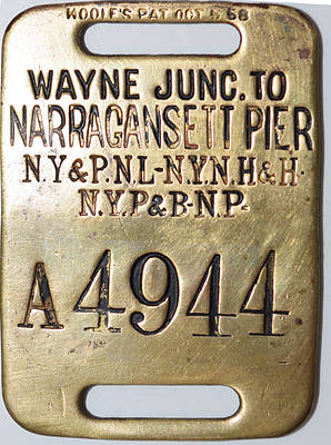 NEW YORK & PENNSYLVANIA RR BAGGAGE TAG
