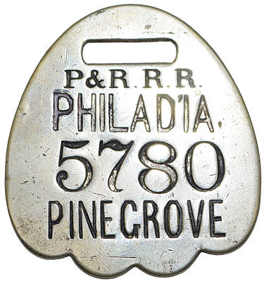 PHILADELPHIA & READING RR BAGGAGE TAG