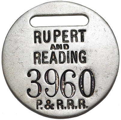 PHILADELPHIA & READING RR BAGGAGE TAG