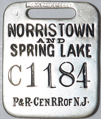 PHILADELPHIA & READING  CRR OF NJ BAGGAGE TAG