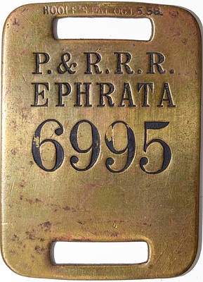 PHILADELPHIA & READING RR BAGGAGE TAG