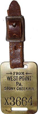 STONY CREEK RR BAGGAGE TAG