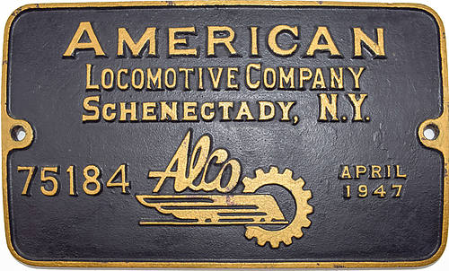 CHESAPEAKE & OHIO RR BUILDERS PLATE