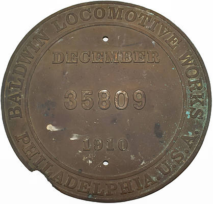 NORFOLK & WESTERN BUILDERS PLATE