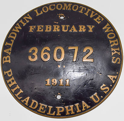 OREGON RR & NAVIGATION BUILDERS PLATE