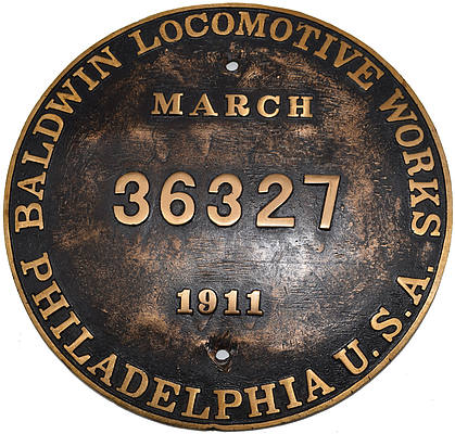 OREGON WASHINGTON RR & NAVIGATION BUILDERS PLATE