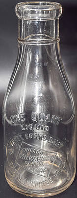 CHICAGO MILWAUKEE ST PAUL & PACIFIC MILK BOTTLE