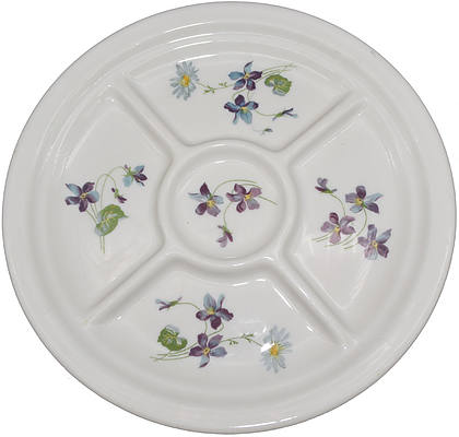 CB&Q VIOLETS & DAISIES DIVIDED PLATE