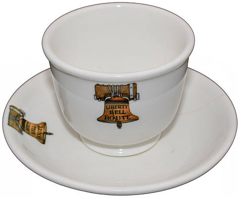 LV LIBERTY BELL EGG CUP & SAUCER