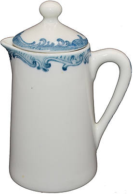 UP HARRIMAN BLUE CHOCOLATE POT