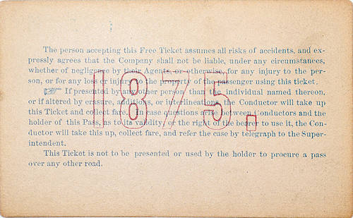 COLORADO CENTRAL RAILROAD PASS
