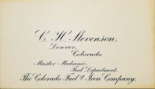 COLORADO FUEL & IRON COMPANY PASS