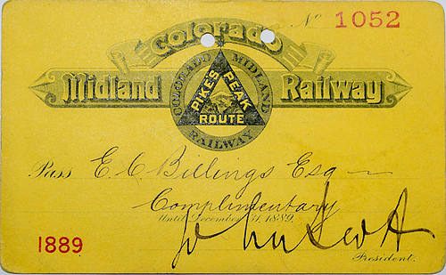 COLORADO MIDLAND RAILWAY PASS
