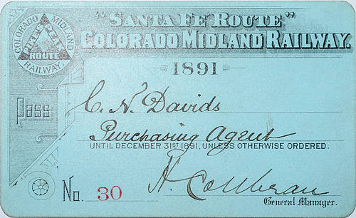 COLORADO MIDLAND RAILWAY PASS