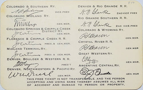 The COLORADO RAILWAYS PASS