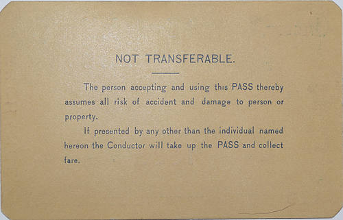 CRESSON CLEARFIELD COUNTY & NEW YORK SHORT ROUTE RAILROAD CO PASS