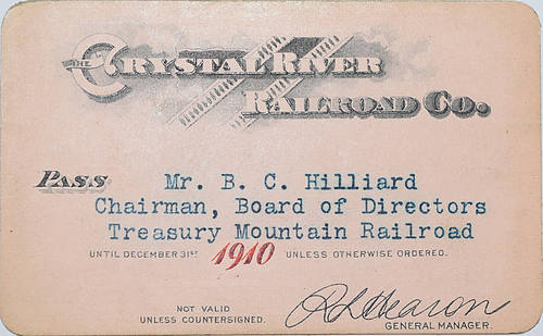 CRYSTAL RIVER RAILROAD CO PASS