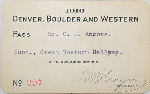 DENVER BOULDER & WESTERN PASS
