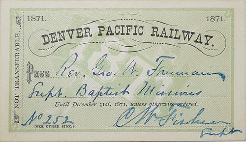 DENVER PACIFIC RAILWAY PASS