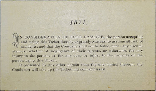 DENVER PACIFIC RAILWAY PASS