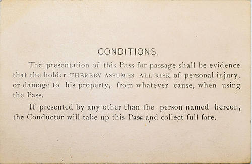 KANSAS PACIFIC RAILWAY PASS