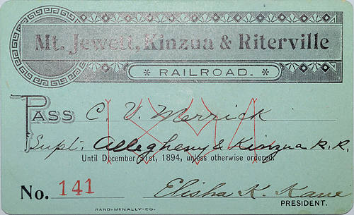 MT JEWETT KINSUA & RITERVILLE RAILROAD PASS