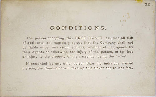 NORTHERN CENTRAL RAILROAD COMPANY PASS