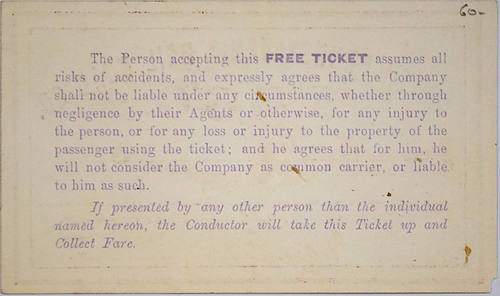 NORTH PENNSYLVANIA RAILROAD CO PASS