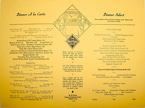 ATLANTA & WEST POINT RR MENU