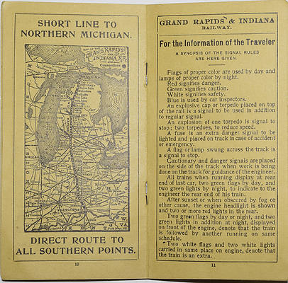 GRAND RAPIDS & INDIANA TIME TABLE