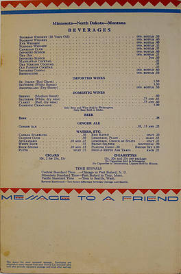 GREAT NORTHERN MENU