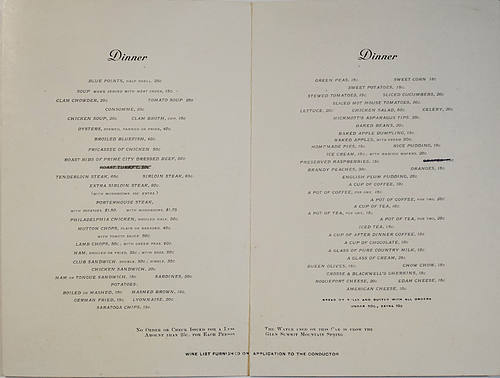 LEHIGH VALLEY RAILROAD MENU