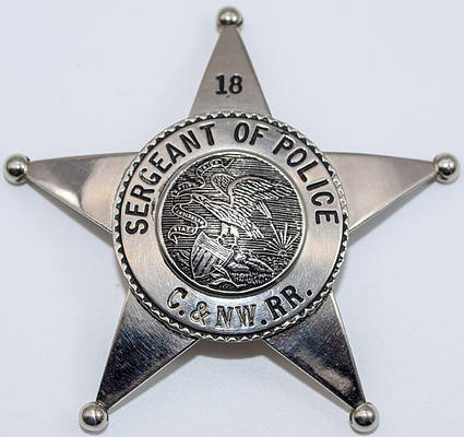 C&NWRR - SERGEANT OF POLICE BADGE